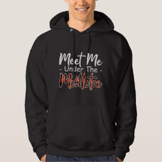 Xmas Red plaid meet me under the mistletoe Hoodie