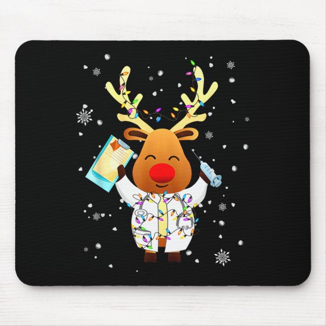 Xmas Reindeer Doctor Reindeer Lover Funny Christma Mouse Mat (Front)