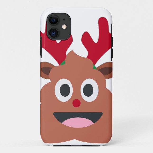 xmas reindeer poo emoji Case-Mate iPhone case (Back)