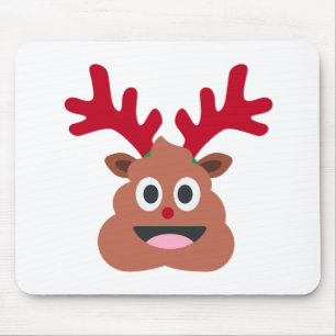 xmas reindeer poo emoji mouse mat