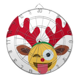 xmas reindeer wink emoji dartboard