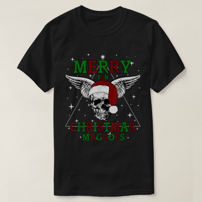 XMas Rock and Heavy Metal  Merry FKN Christmas Mag T-Shirt (Design Front)
