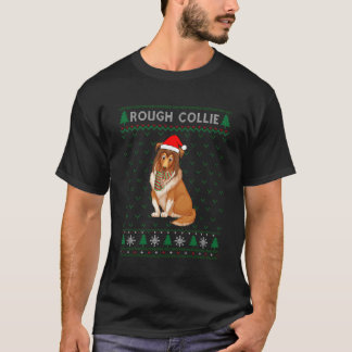Xmas Rough Collie Dog Design Ugly Christmas Sweate T-Shirt