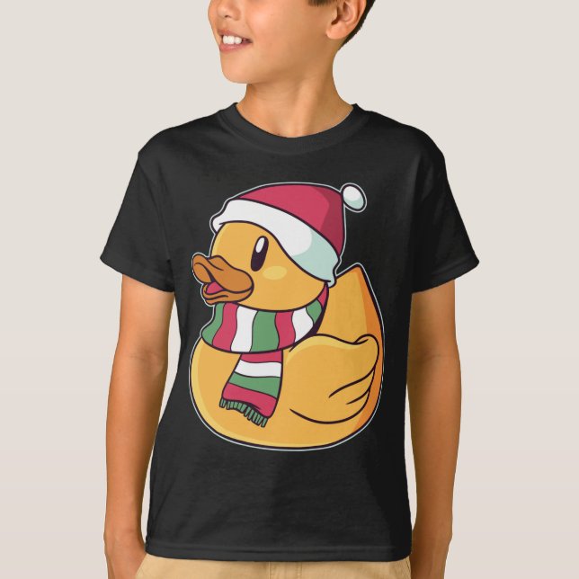 Xmas Rubber Ducky Duckie Duck Christmas Gift Cute  T-Shirt (Front)