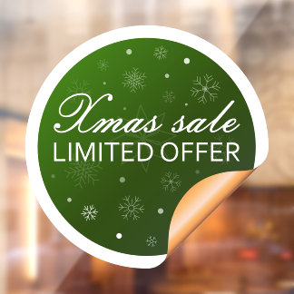 Xmas Sale Limited Offer - Green Gold Window Cling