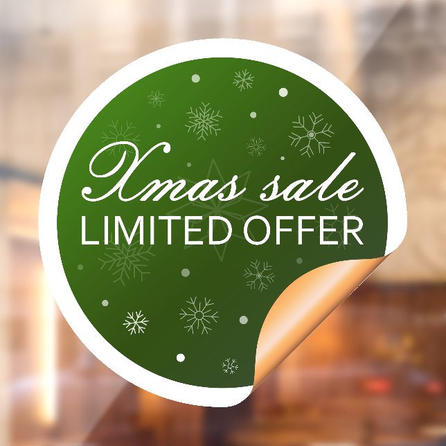 Xmas Sale Limited Offer - Green Gold Window Cling (Sheet 2)