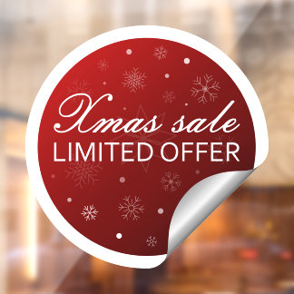 Xmas Sale Limited Offer - Red Silver Window Cling