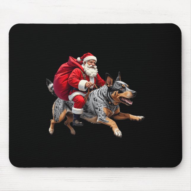 Xmas Santa Australian Cattle Dog Christmas  Mouse Mat (Front)
