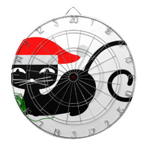xmas santa cat dartboard