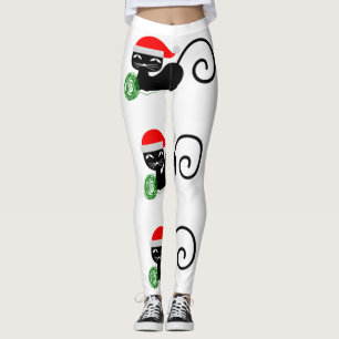 xmas santa cat leggings