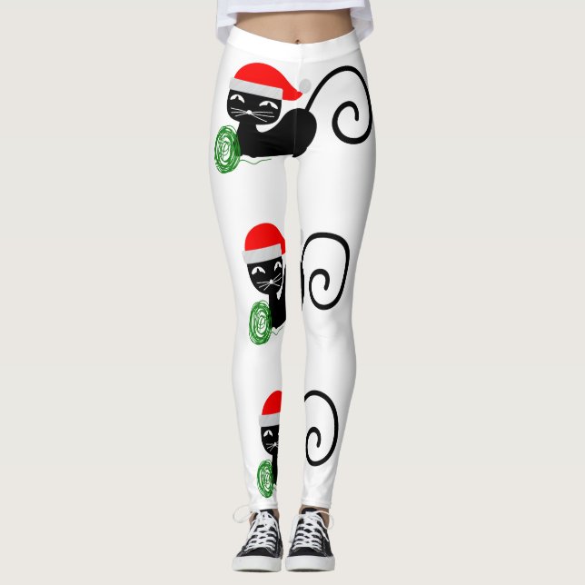 xmas santa cat leggings (Front)