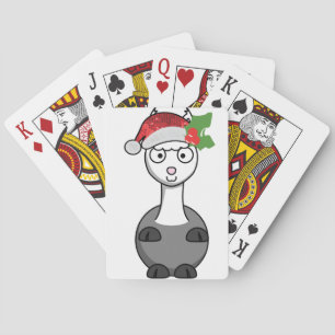 xmas santa claus alpaca playing cards