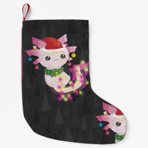 xmas santa claus axolotl small christmas stocking
