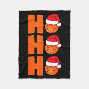 Xmas Santa Claus Basketball Christmas  Fleece Blanket