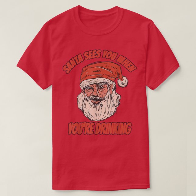 Xmas Santa Claus costume beer drunk tipsy happy Ch T-Shirt (Design Front)