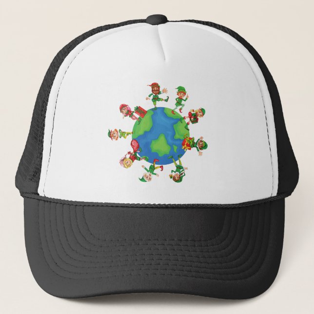 xmas santa claus elves trucker hat (Front)