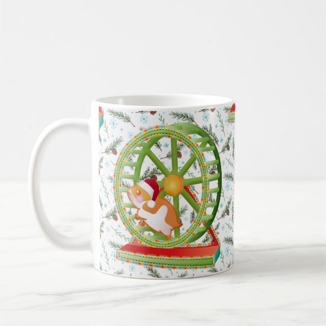 xmas santa claus hamster coffee mug (Left)