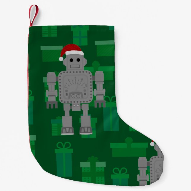 xmas santa claus robot small christmas stocking (Front)