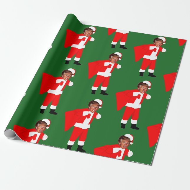 xmas santa donald trump wrapping paper (Unrolled)