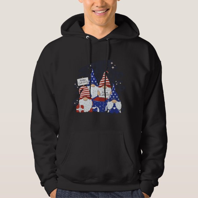 Xmas Santa Hat American Merry Christmas Gnomes Hoodie (Front)