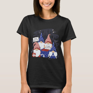 Xmas Santa Hat American Merry Christmas Gnomes T-Shirt