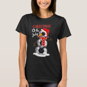 Xmas Santa Hat Football Snowman Christmas In July T-Shirt