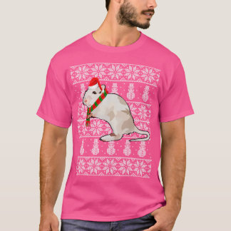 Xmas Santa Hat Gerbil Farm Animal Ugly Christmas T-Shirt