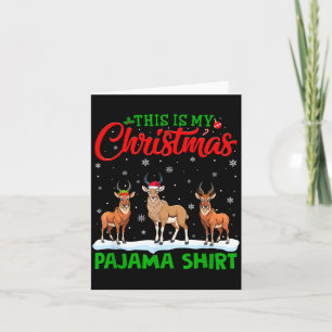 Xmas Santa Hat Reindeer Antelope Christmas Pajama  Card