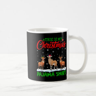 Xmas Santa Hat Reindeer Antelope Christmas Pajama  Coffee Mug