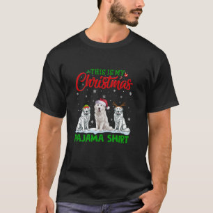 Xmas Santa Hat Reindeer Great Pyrenees Dog Christm T-Shirt