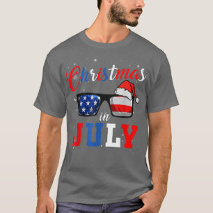 Xmas Santa Hat Sunglasses Summer Funny Christmas i T-Shirt