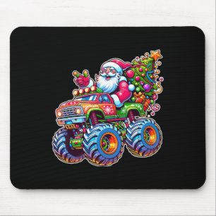Xmas Santa Riding Funny Christmas Monster Truck Bo Mouse Mat