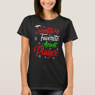 Xmas Santa S Favourite Airsoft Player Christmas T-Shirt