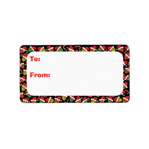 Xmas Santa Sugar Skulls Label
