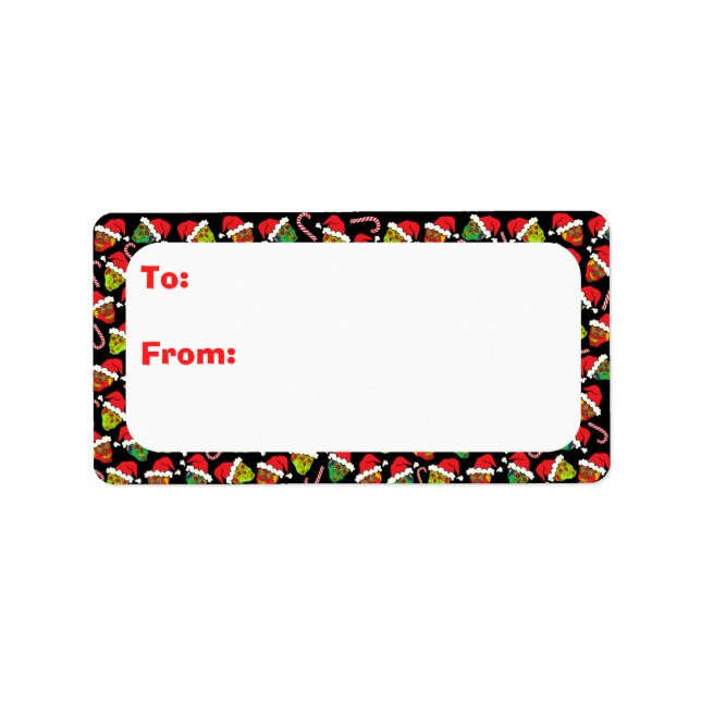 Xmas Santa Sugar Skulls Label (Front)