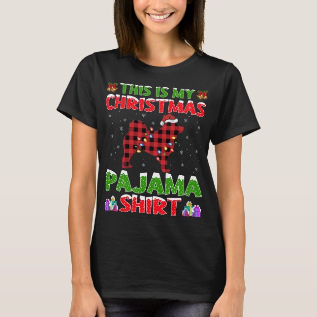 Xmas Santa This Is My Schipperke Christmas Pajama T-Shirt (Front)