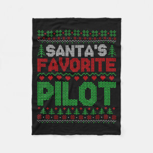 Xmas Santa's Favorite Lot Funny Ugly Christmas Swe Fleece Blanket