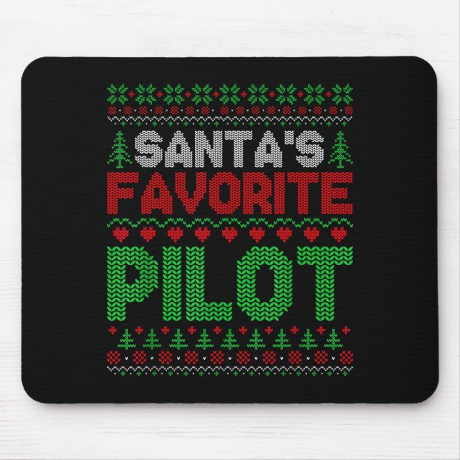Xmas Santa's Favorite Lot Funny Ugly Christmas Swe Mouse Mat (Front)
