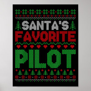 Xmas Santa's Favorite Lot Funny Ugly Christmas Swe Poster