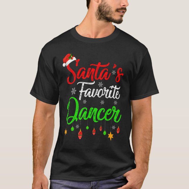 Xmas Santa's Favourite Dancer Christmas T-Shirt (Front)