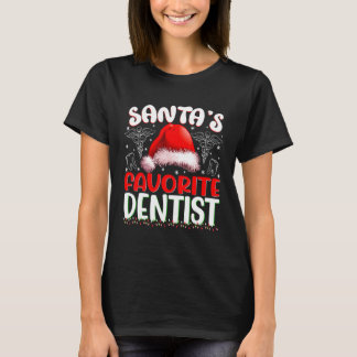 Xmas Santa's Favourite Dentist Christmas T-Shirt