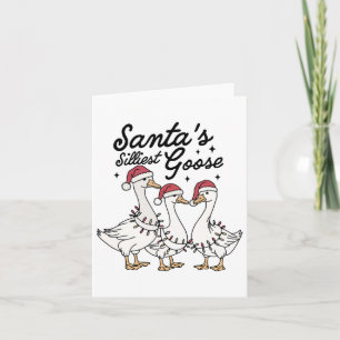 Xmas Santa's Silliest Goose Light Adult Humour Ani Card