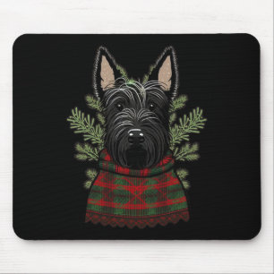 Xmas Scottie Santa On Christmas Scottish Terrier Mouse Mat