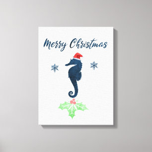 Xmas Seahorse Canvas Print