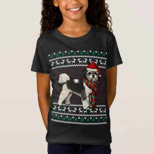 Xmas Shih Tzu Dog Santa Hat Ugly Christmas T-Shirt