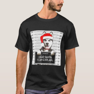 Xmas Siberian Husky Lover Santa Hat Dog Christmas T-Shirt
