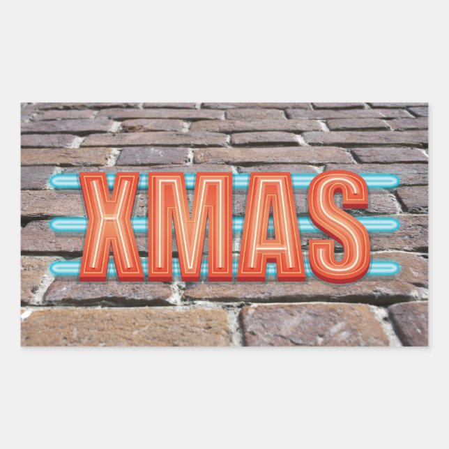 XMAS Sign Rectangular Sticker (Front)