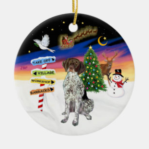 Xmas Signs - German Short Haired Pointer Ceramic Tree Decoration