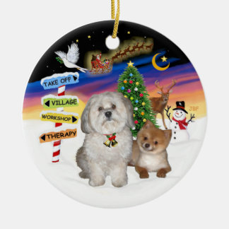 Xmas Signs - Havanese & Pomeranian Ceramic Tree Decoration