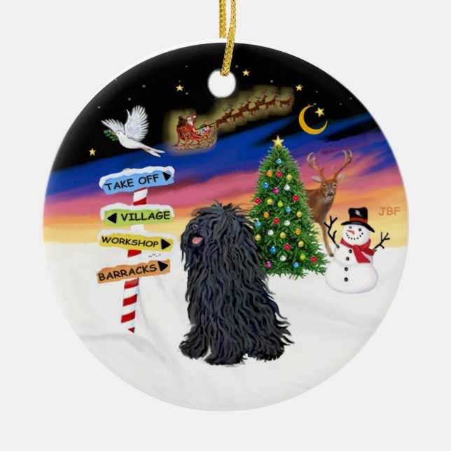 Xmas Signs - Puli Ceramic Tree Decoration (Front)